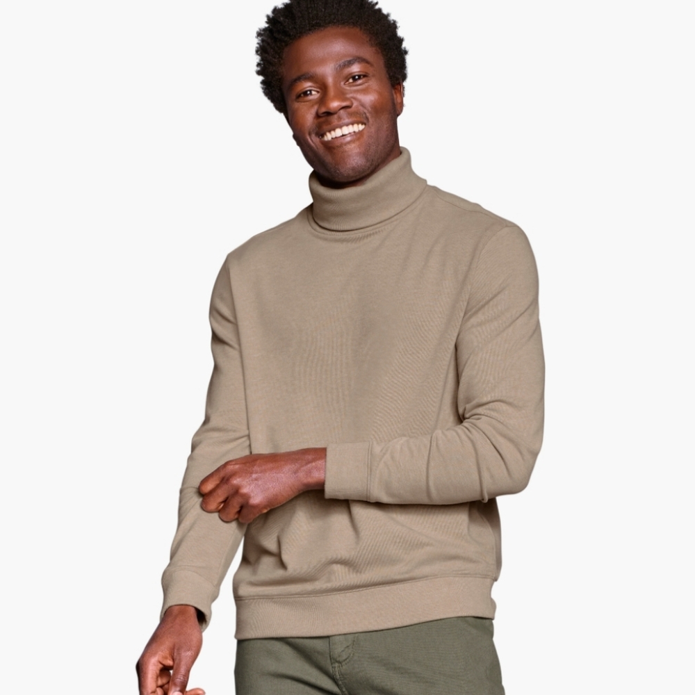 NWT Mens Jihnston & Murphy Knit Turtleneck in Oatmeal tan